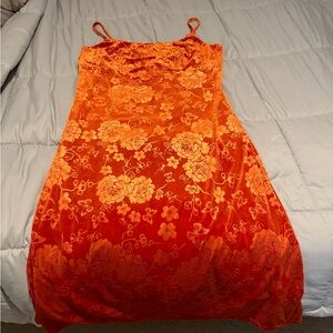 Cider Orange Floral Dress